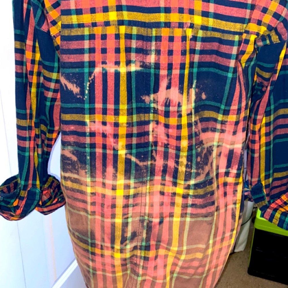 Woman’s bleached out flannel top